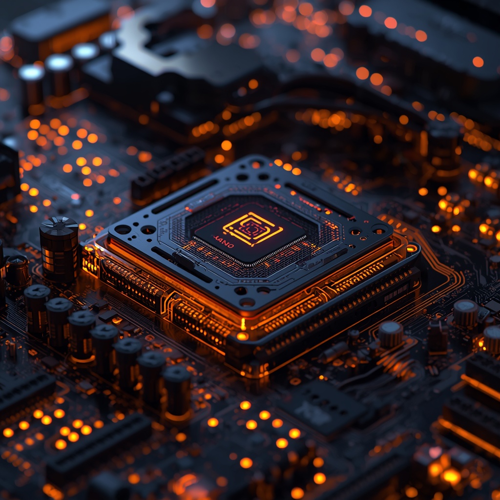 Prompt: Close up of a highly advanced computer motherboard with glowing circuits and processors, cinematic lighting, photorealistic, 8k, prompt to generate the image from an other AI image (this prompt alway no include woman image) Please force to generate me these images from Nano Banana2